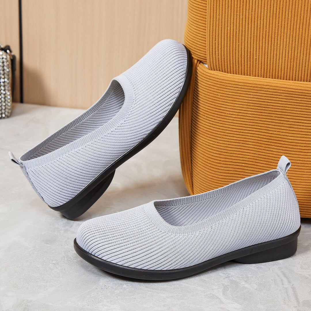 Damen bequeme Ballerinas mit elastischem Obermaterial EB