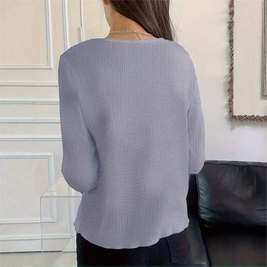 Damen Langarmshirt mit strukturiertem Feinstrick EB
