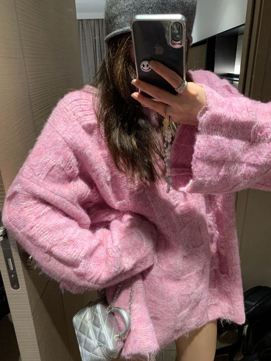 Damen Oversized Strickpullover im lässigen Pullover-Stil EB