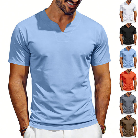 Herren nan V-Ausschnitt-Sportshirt mit ergonomischen Formnähten und elastischem Jersey EB