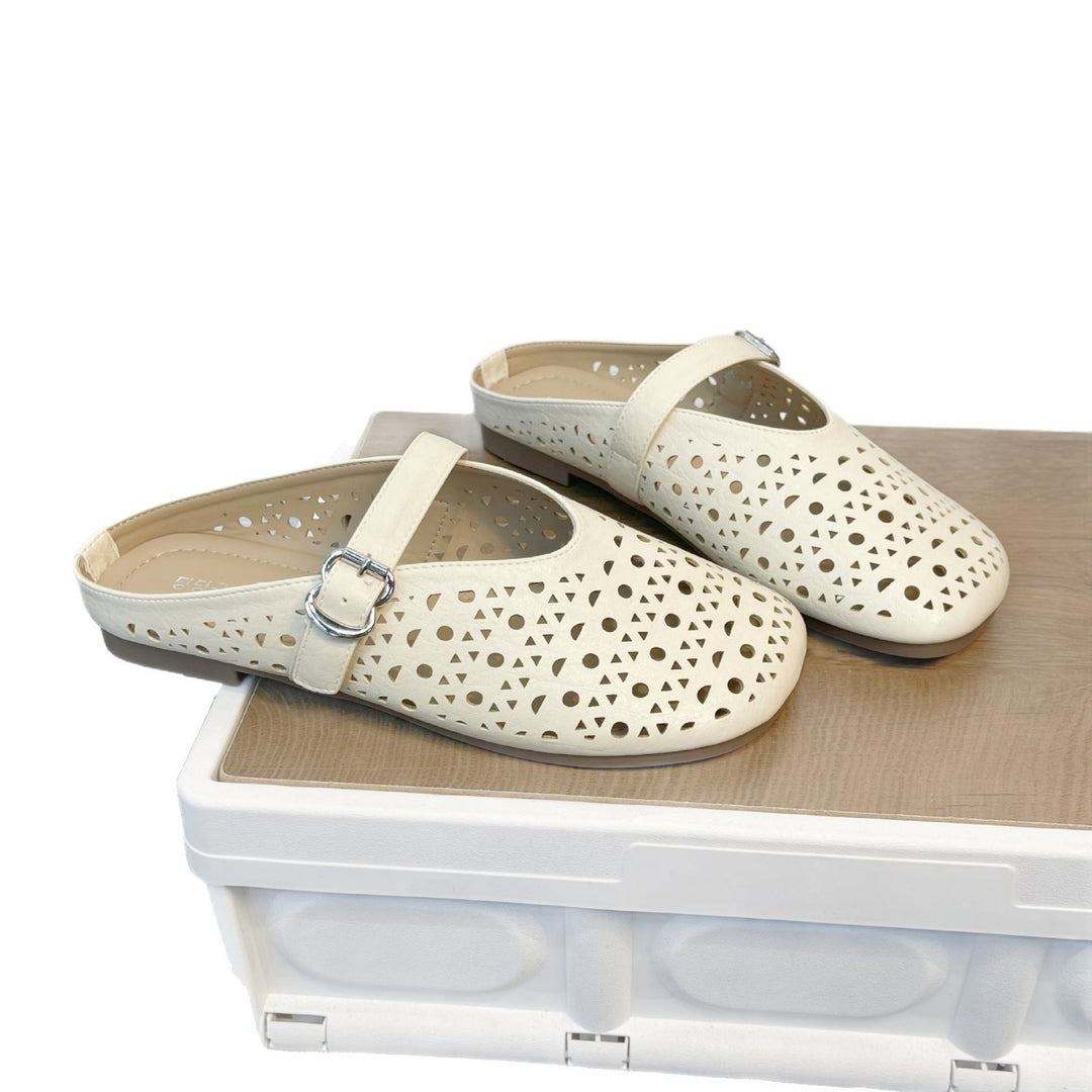 Damen Clogs mit modischem Durchbruchsdesign und verstellbarem Riemen EB