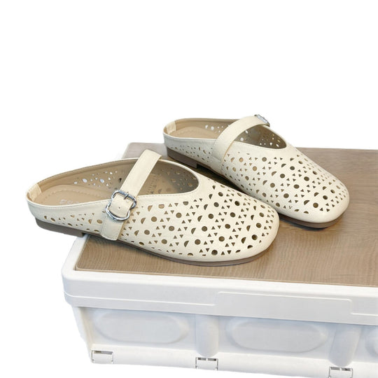 Damen Clogs mit modischem Durchbruchsdesign und verstellbarem Riemen EB