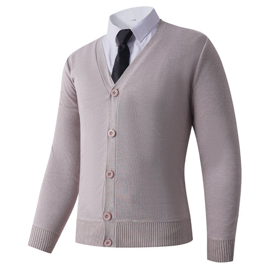 Herren Strickjacke mit V-Ausschnitt und Knopfverschluss EB