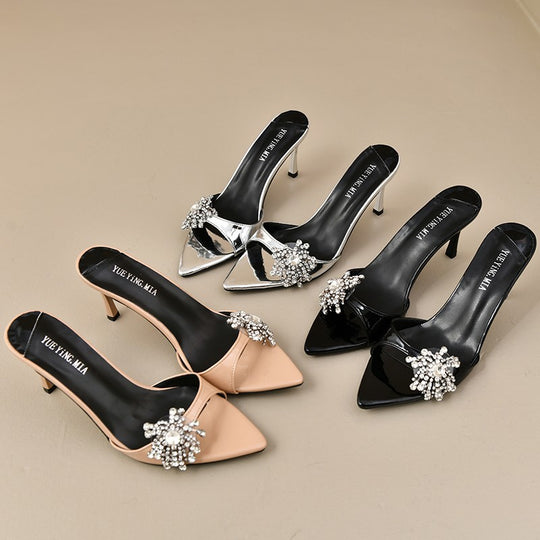 Damen Glamouröse Slingback-Pumps mit funkelndem Schmuckdetail EB