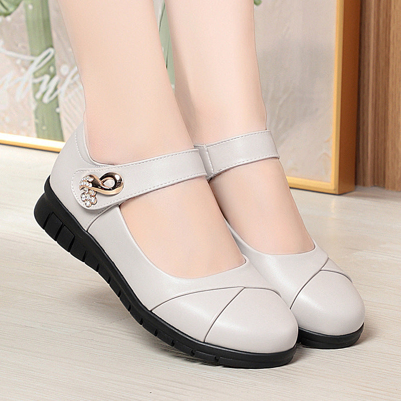 Damen Komfortable Mary Jane Ballerinas mit Schmuckdetail EB
