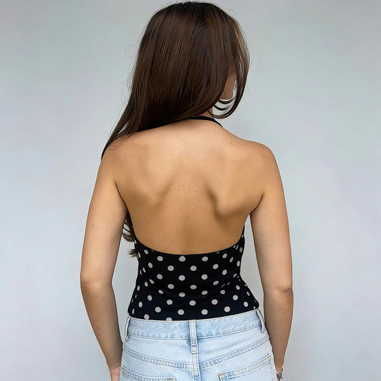 Damen Spaghetti-Trägertop mit verspieltem Punktdesign und elegantem Schnitt EB