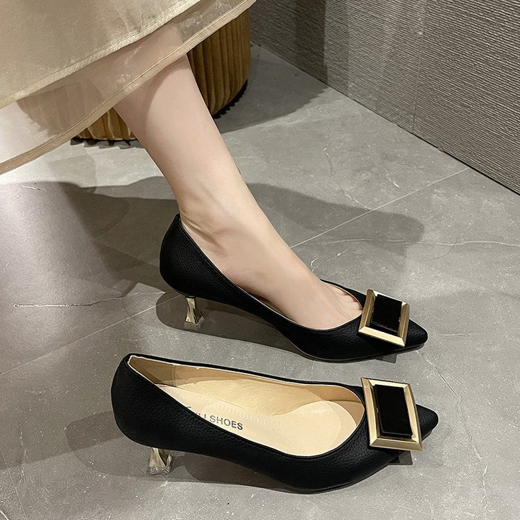 Damen Elegante Ballerinas mit innovativer Schnallenverzierung EB