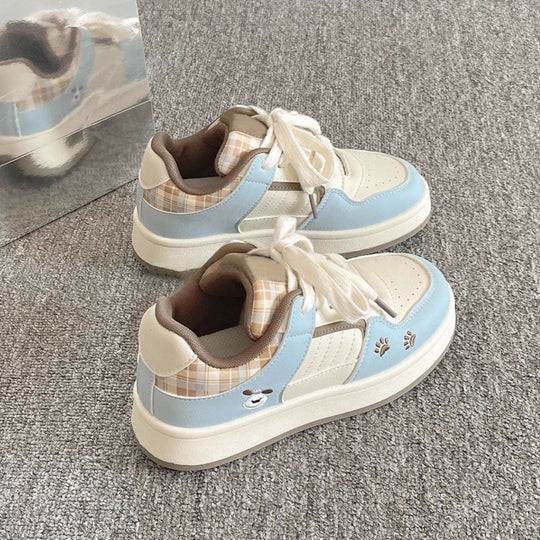 Damen Sneakers im modernen Karomuster mit bequemer Dämpfung EB