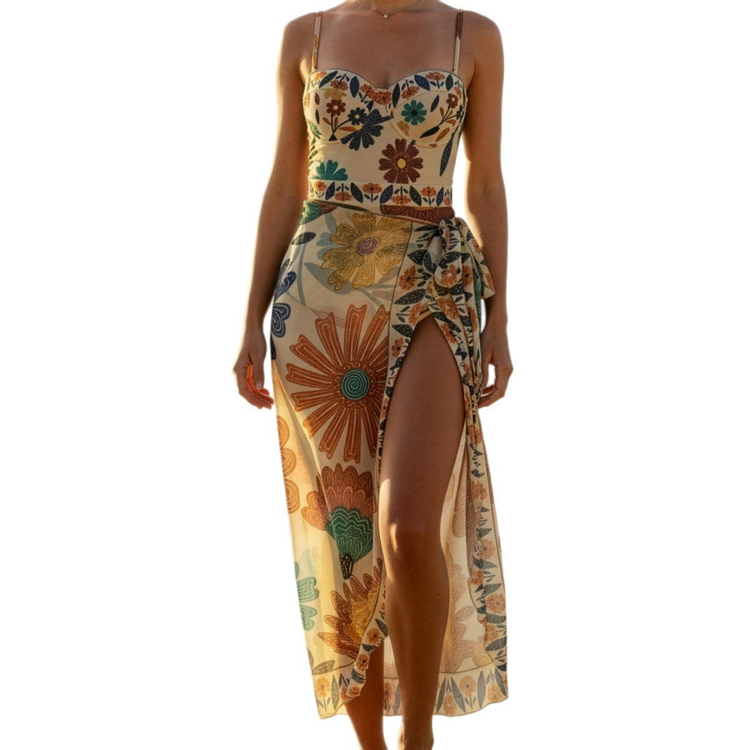 Damen Strandkleid mit verspieltem Blumendesign EB