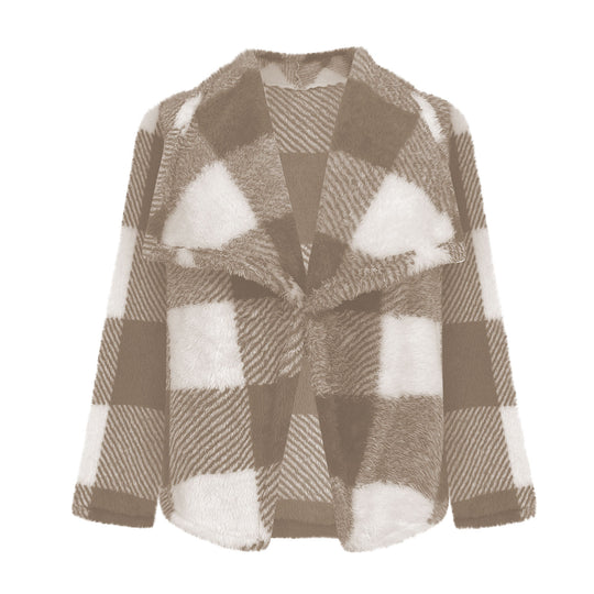 Damen Fleecejacke mit Karo-Muster EB