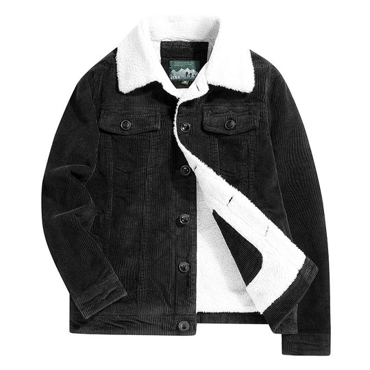 Herren Feincord‑Truckerjacke mit kuscheliger Sherpa‑Fütterung und Brusttaschen EB