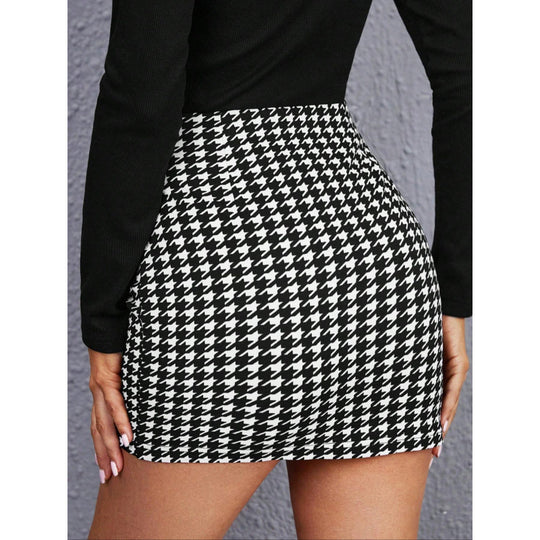 Damen Minirock mit asymmetrischem Schnitt und Knöpfen EB