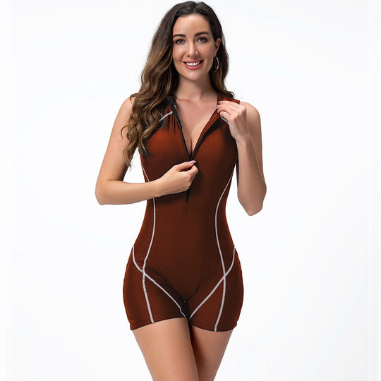 Damen Sportlicher Badeanzug mit hohen Beinausschnitten EB