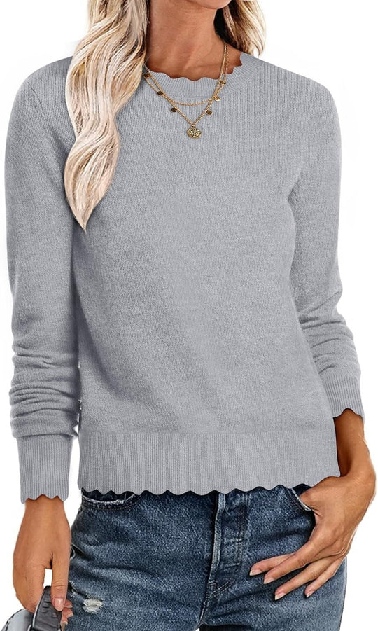 Damen Sweater mit Wellenkante EB