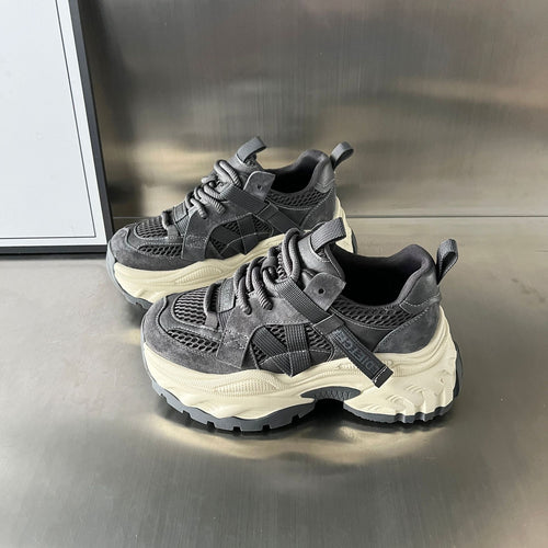 Damen Sportliche Chunky Sneakers mit atmungsaktiver Mesh-Oberfläche und stabiler Sohle EB