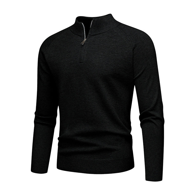 Herren modischer Pullover mit kurzem Reißverschluss EB