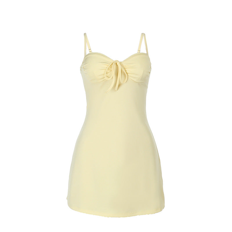 Damen Mini-Kleid mit verspieltem Knotendetail EB
