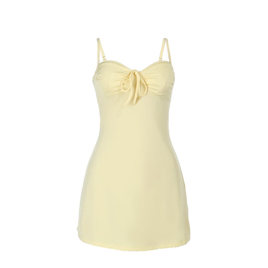 Damen Mini-Kleid mit verspieltem Knotendetail EB