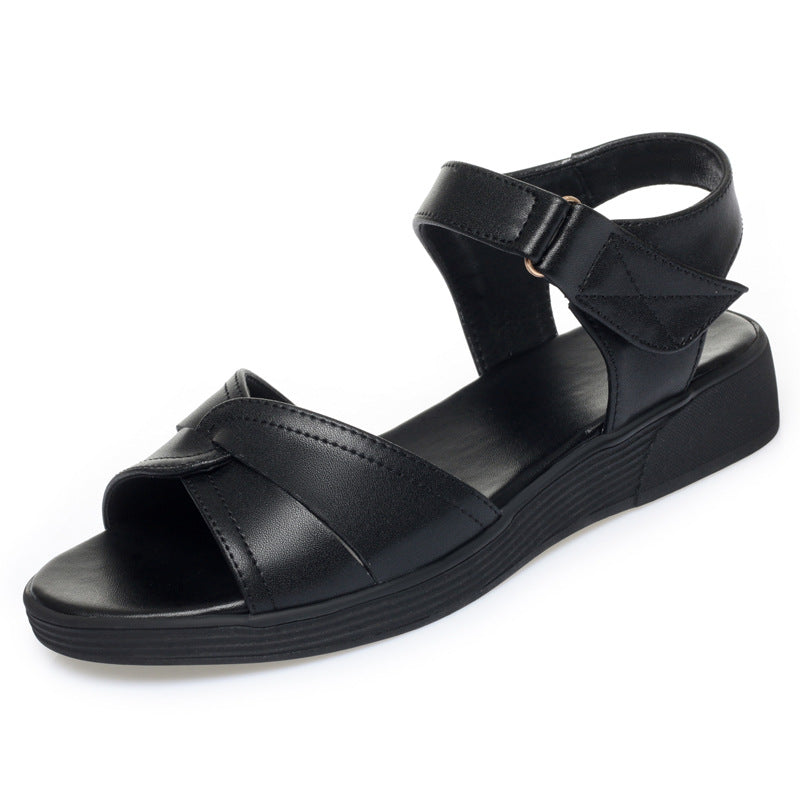 Damen Komfortable Riemchen-Sandalen mit verstellbarem Verschluss und eleganter Schleife EB