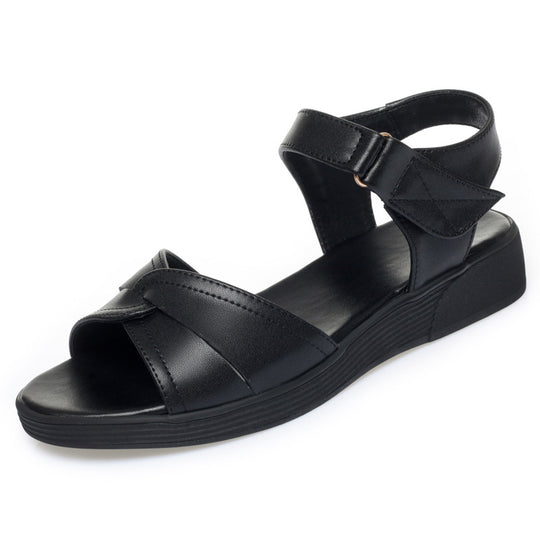 Damen Komfortable Riemchen-Sandalen mit verstellbarem Verschluss und eleganter Schleife EB