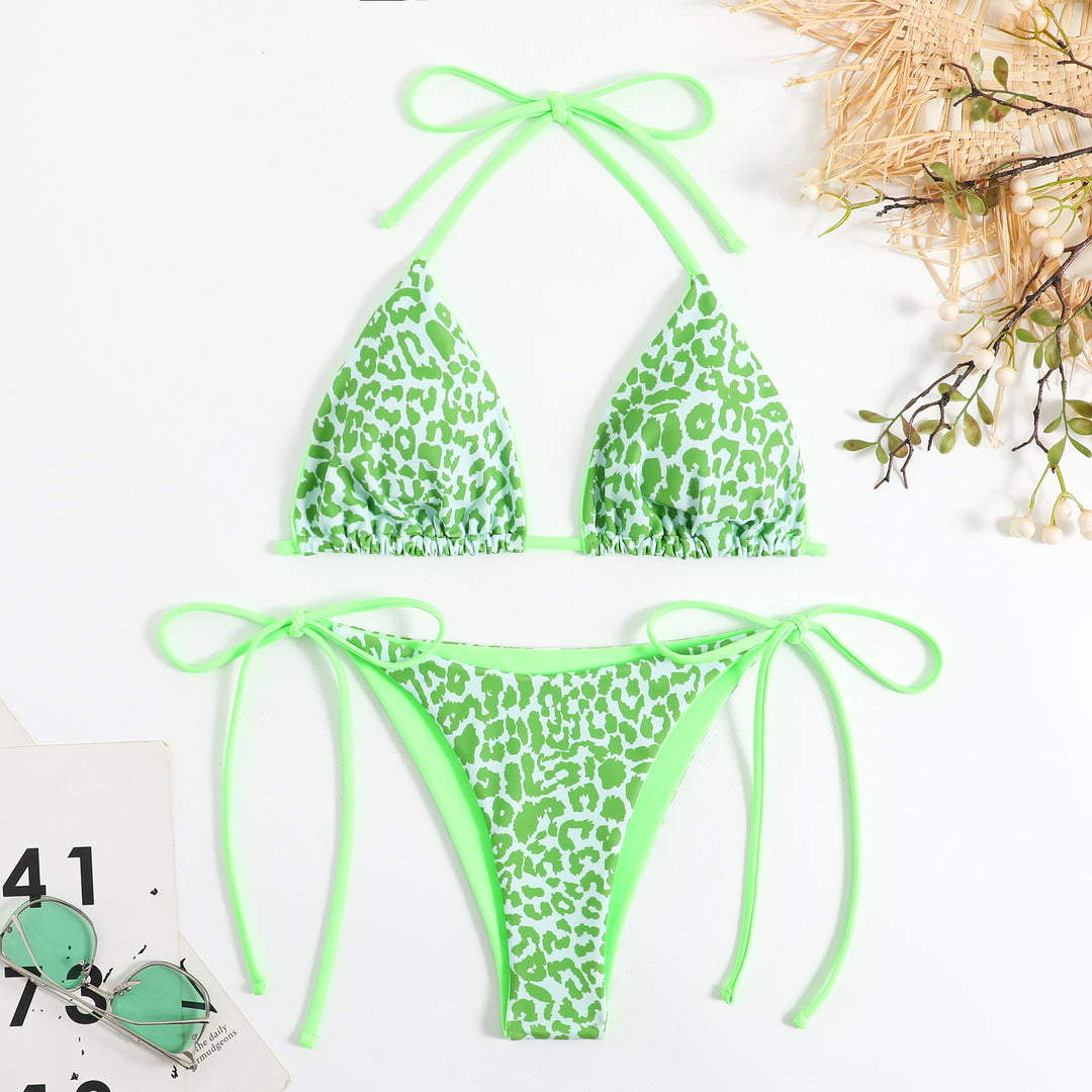 Damen Triangel-Bikini-Set mit aufregendem Leo-Muster EB