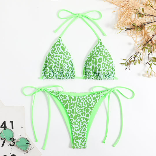 Damen Triangel-Bikini-Set mit aufregendem Leo-Muster EB