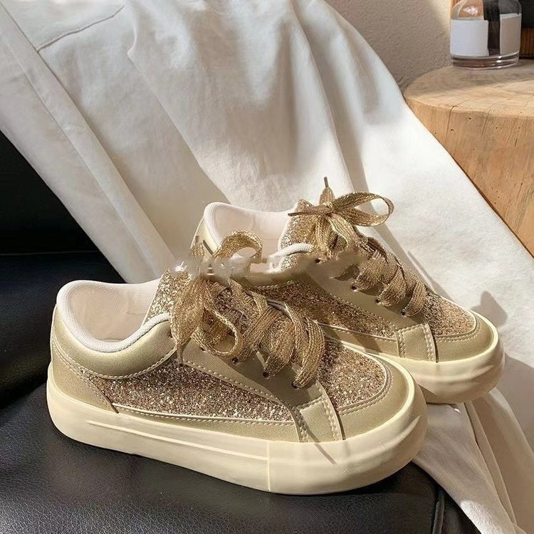 Damen Glitzernde Freizeit-Sneaker mit atmungsaktivem Obermaterial und rutschfester Sohle EB