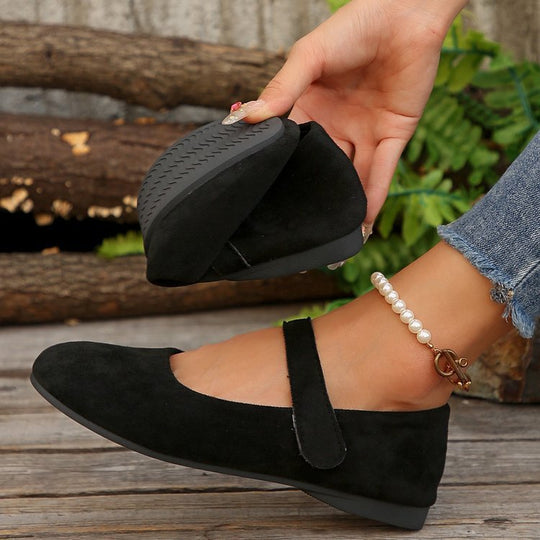 Damen Ballerinas mit verstellbarem Riemen und weichem Innenfutter EB