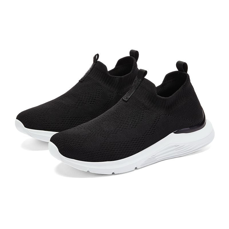 Damen Sportliche Slip-On Sneakers mit elastischem Strickoberteil EB