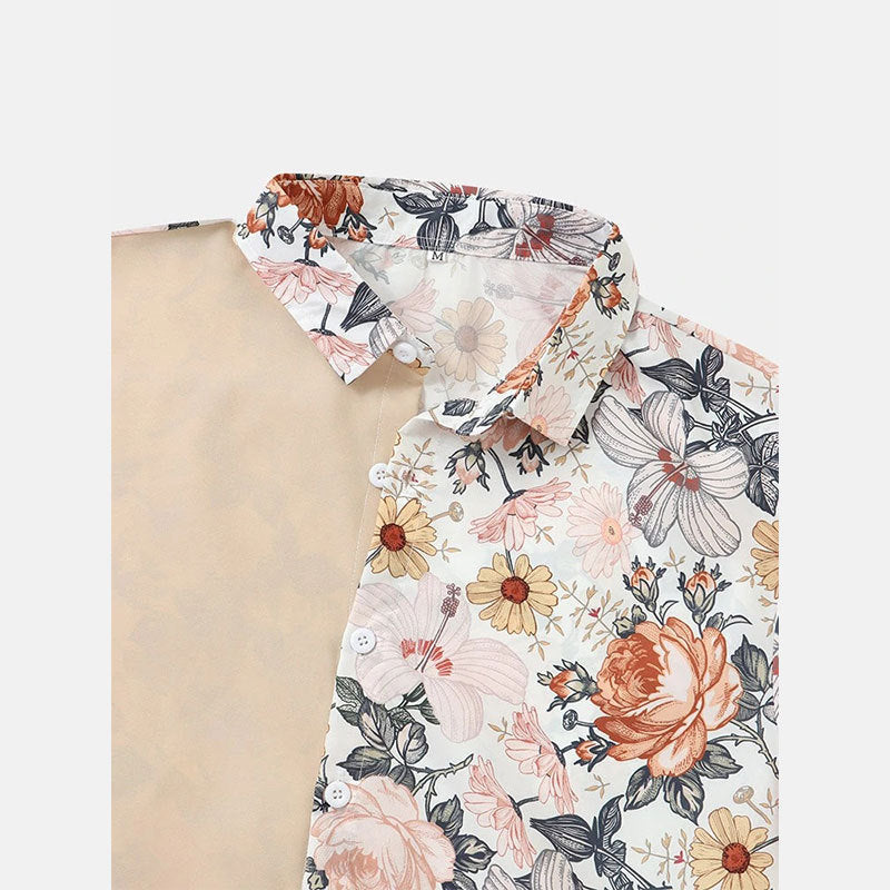 Herren Florales Kurzarmhemd EB