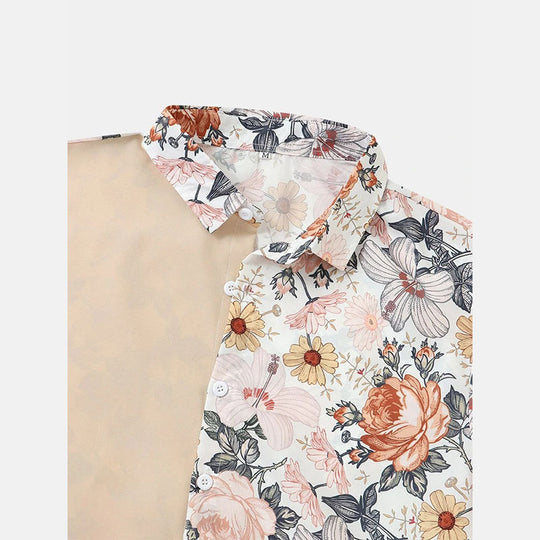 Herren Florales Kurzarmhemd EB