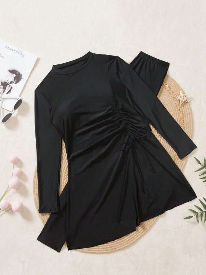 Damen Bade-Tunika mit seitlicher Raffung und Leggings EB