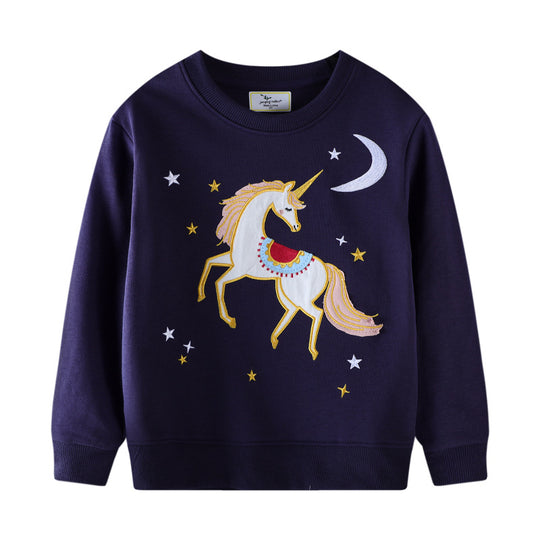 Mädchen Sweatshirt mit zauberhaftem Einhorn-Design EB