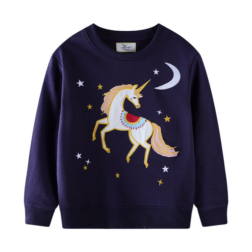 Mädchen Sweatshirt mit zauberhaftem Einhorn-Design EB