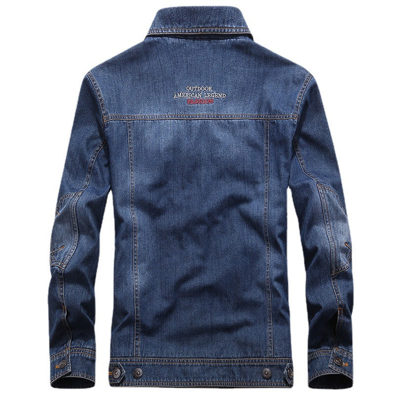 Herren Jeansjacke im Worker‑Stil mit Aufnäher und Mesh‑Futter EB