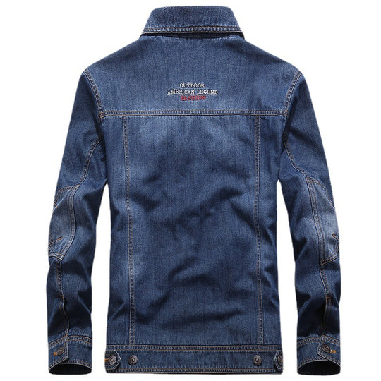 Herren Jeansjacke im Worker‑Stil mit Aufnäher und Mesh‑Futter EB