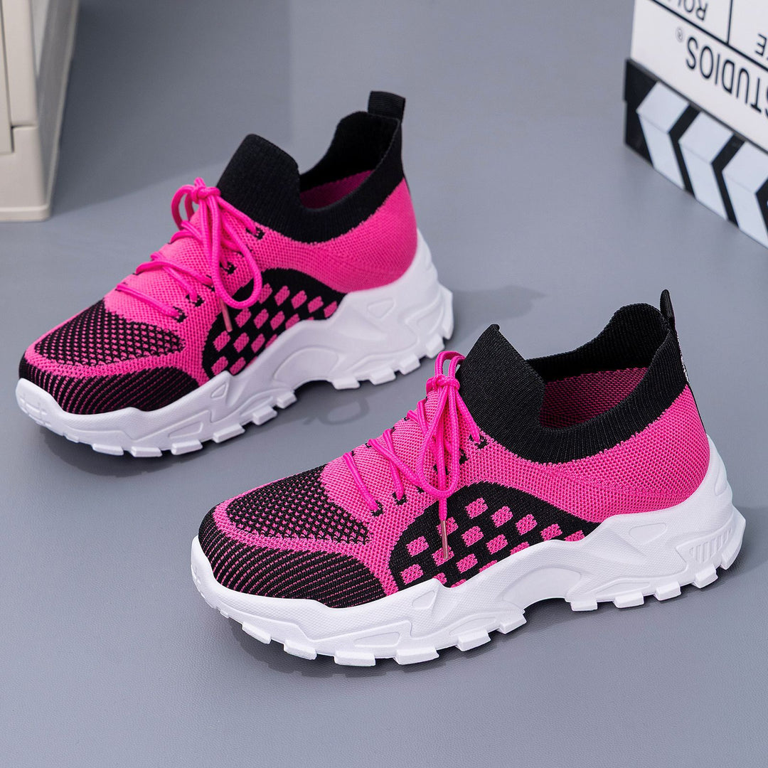Damen Sportliche Sneaker mit atmungsaktiver Strickoberfläche und flexibler Sohle EB