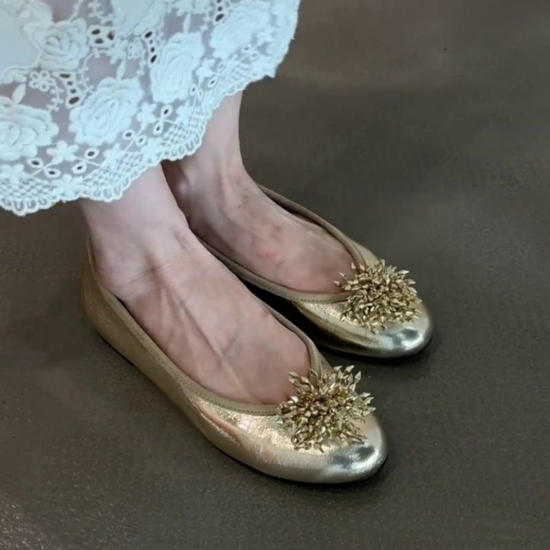 Damen Ballerina mit luxuriösem Blütenakzent EB