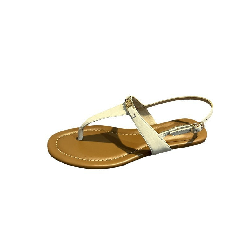 Damen Zehentrenner-Sandalen mit eleganten Riemen und komfortablem Fußbett EB