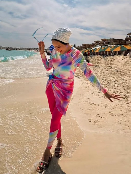 Damen Modischer Beachwear-Anzug mit Wickeldesign EB