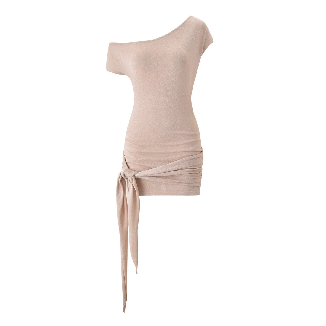 Damen Asymmetrisches Wickeltop mit dekorativen Schlaufen EB