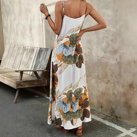Damen Maxikleid mit floralen Mustern und lässigem Schnitt EB