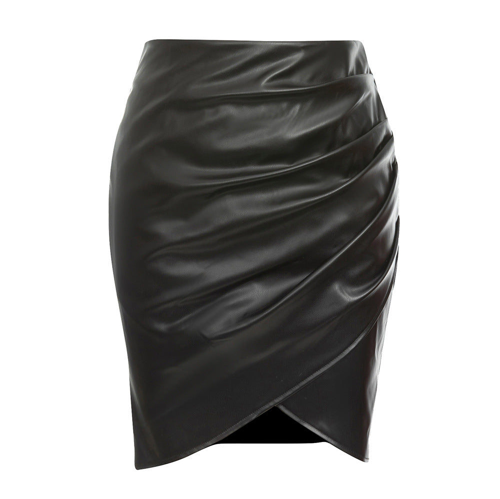 Damen rock mit asymmetrischer Drapierung und schickem Schnitt EB