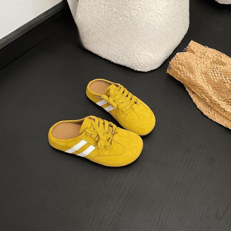 Damen Sneaker Slipper im sportiven Stil mit klassischem Schnürverschluss EB