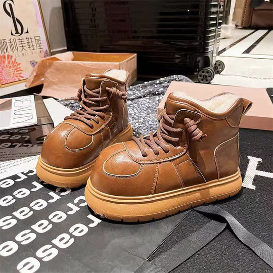 Damen modische Winterstiefel mit weichem Innenfutter und rutschfester Sohle EB