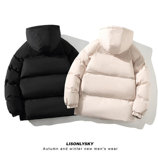 Herren gesteppte Winterjacke mit hohem Kragen und seitlichen Taschen EB