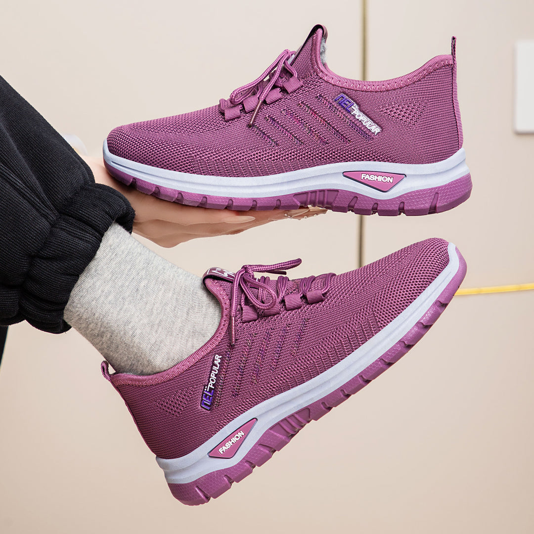 Damen Sportliche atmungsaktive Sneakers mit dämpfender Sohle EB