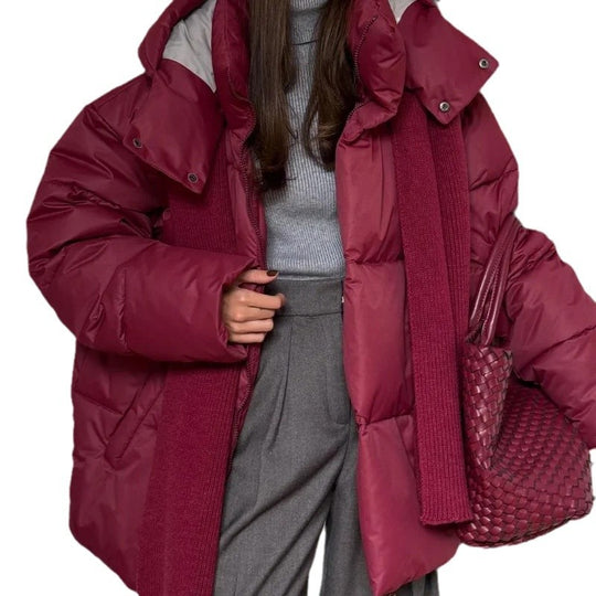 Damen Modische Daunenjacke mit hochschließendem Kragen EB