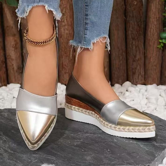 Damen Wedge-Pantoletten mit elegantem Geflecht und vielseitiger Sohle EB