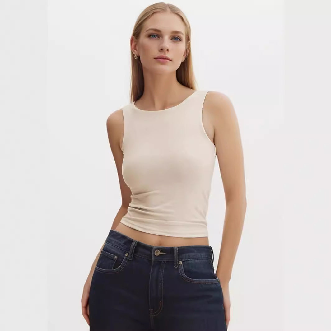 Damen ärmelloses Basic-Top mit elegantem Schnitt EB